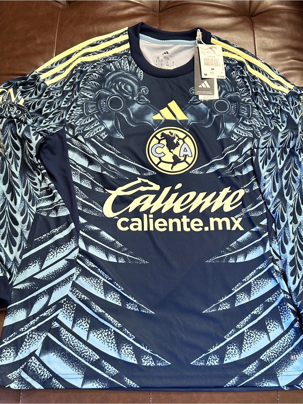 adidas Navy and Yellow Club América Crest Jersey